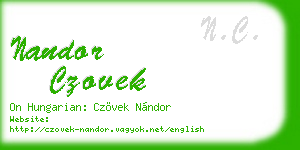 nandor czovek business card